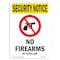 Signmission OSHA Security Sign, 5" Height, No Firearms By State Law With Symbol, Portrait OS-SN-D-35-V-11731 - alternate 1
